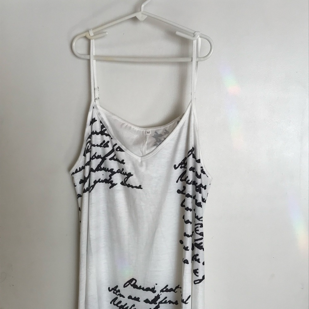 🌴 BEACH SWIMSUIT COVER UP MIDI with FRENCH PRINT WITH ADJUSTABLE STRAPS SZ MED